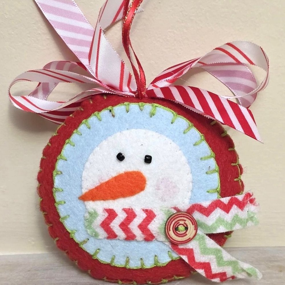 Handmade felt ornament, Christmas ornament, felt, hand embroidery work